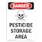 Signmission OSHA Danger Sign, 24" Height, Aluminum, Pesticide Storage Area, Portrait, 1824-V-1522 OS-DS-A-1824-V-1522 - alternate 1